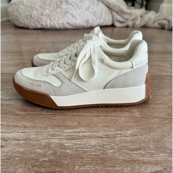 Sam Edelman Layla White Suede Sneaker - Picture 8 of 9